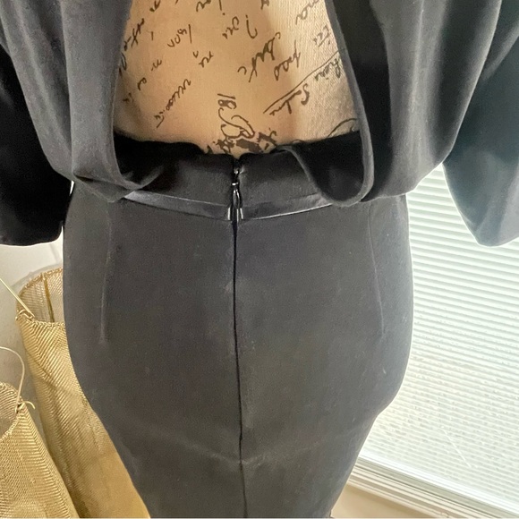 Givenchy Black Open Back Knee Length Tee Shirt Bodycon Viscose Dress Size 6 - Picture 13 of 16